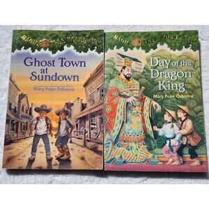 2 Magic Tree House Books #10 #14 Day of Dragon King Ghost Town Mary Pope Osborne